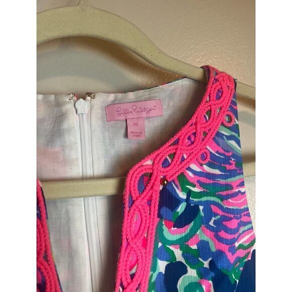 Lilly Pulitzer Ryder Shift Dress Indigo Exotic Escapade Dress Sz. 00 - Picture 4 of 7